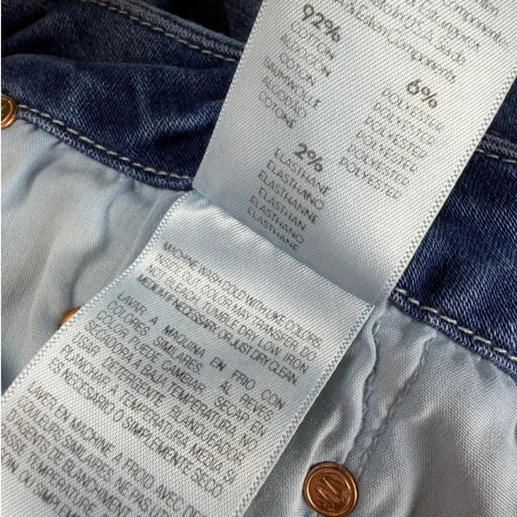 Mother High Waisted Looker Ankle Fray Jeans Womens 24 Blue Skinny Raw Hem - Picture 6 of 15